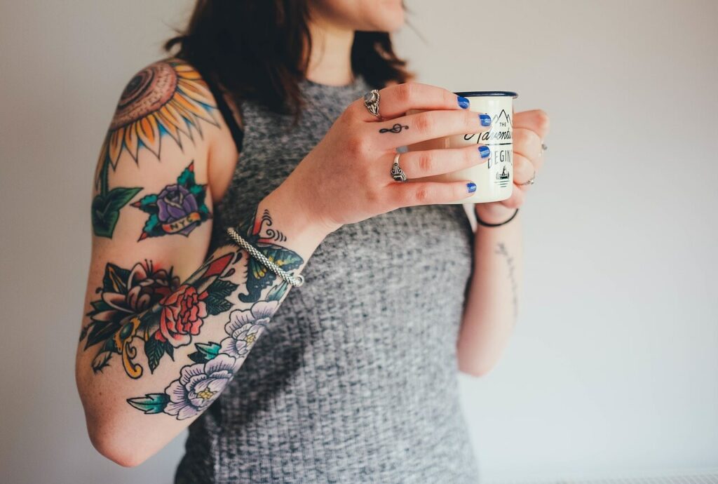 Tattoos Tattooing Arm Skin Flower Tattoos Woman